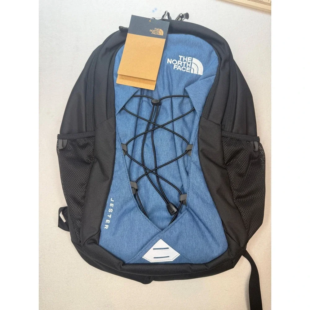 The North Face Jester Backpack Blue Black Laptop Sleeve School Travel New NWT
